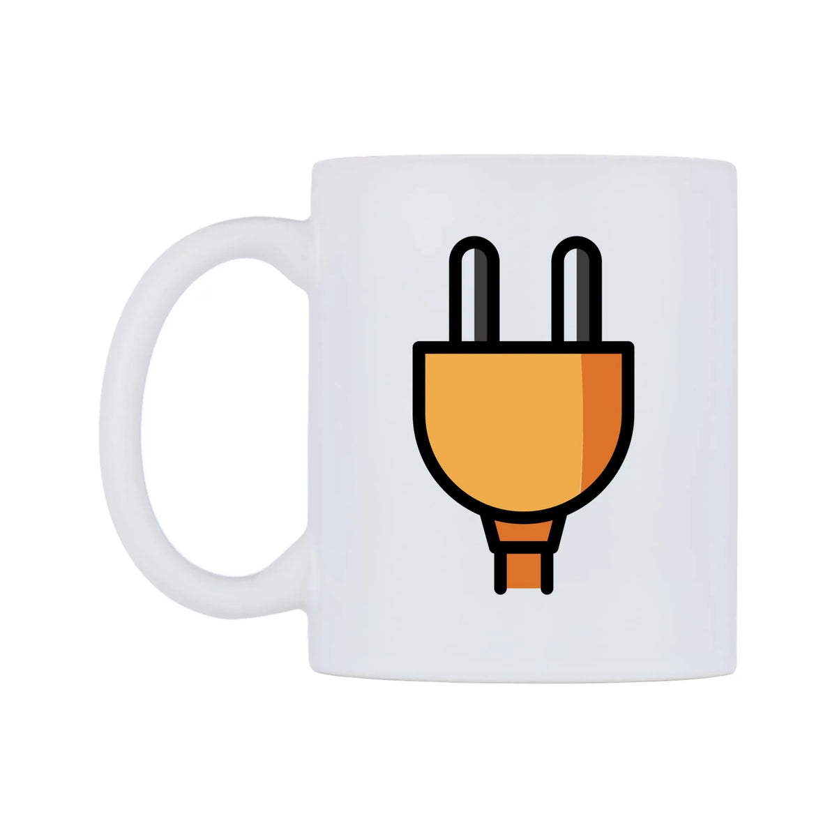 Electric Plug Red Emoji Mug — mug, right side, on a white background