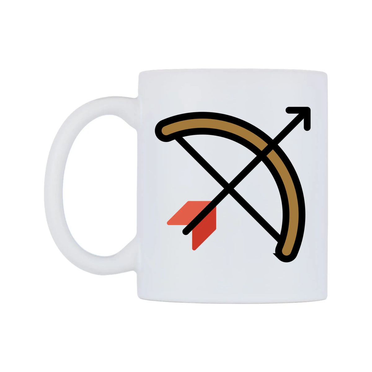 Bow And Arrow Emoji Mug — mug, right side, on a white background
