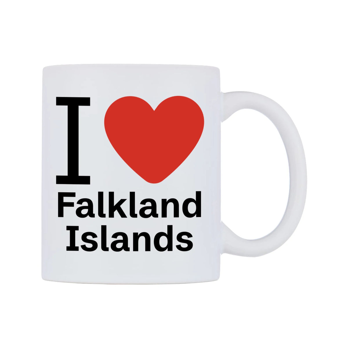 I Love Falkland Islands Mug — mug, left side, on a white background