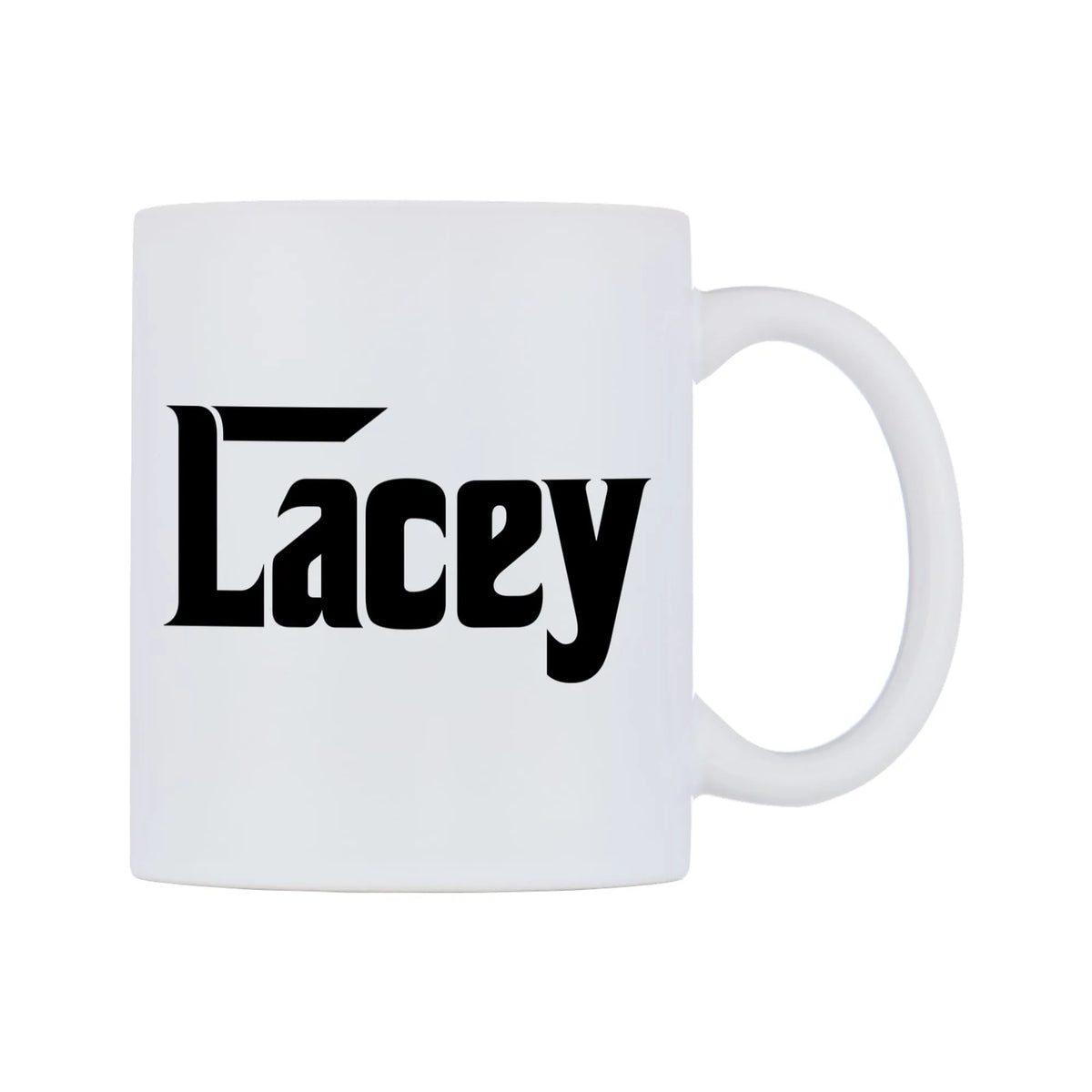 Lacey - Godfather Themed Mug — white 11oz gloss mug, left side, on a white background
