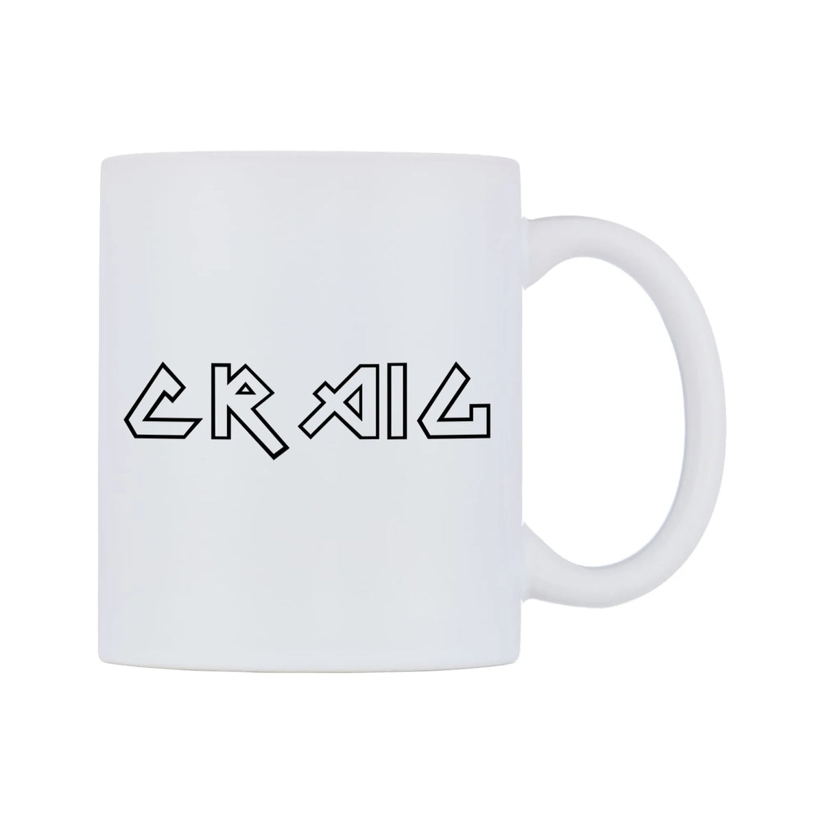 Craig - Iron Maiden Themed Mug — white 11oz gloss mug, left side, on a white background