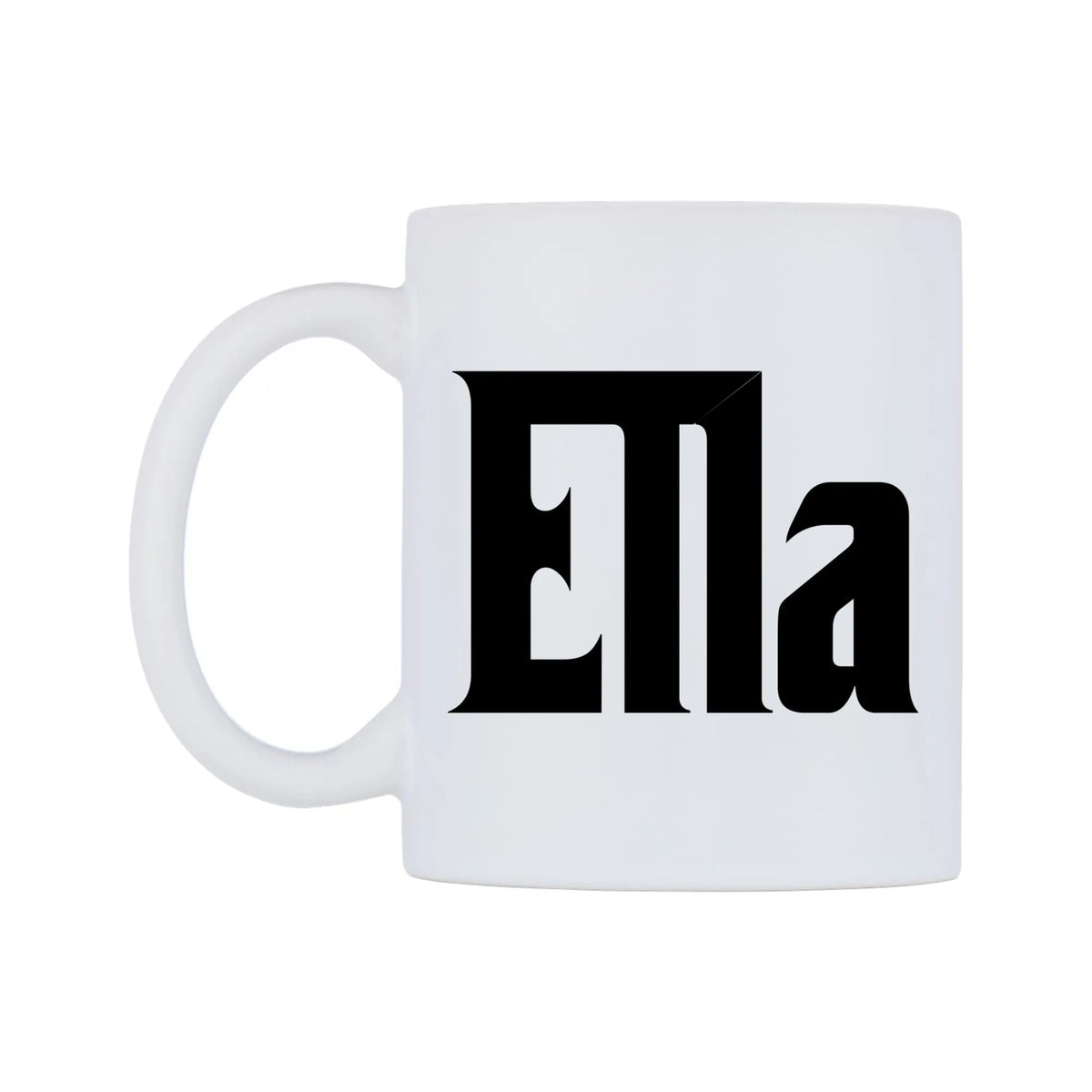 Ella - Godfather Themed Mug — white 11oz gloss mug, right side, on a white background