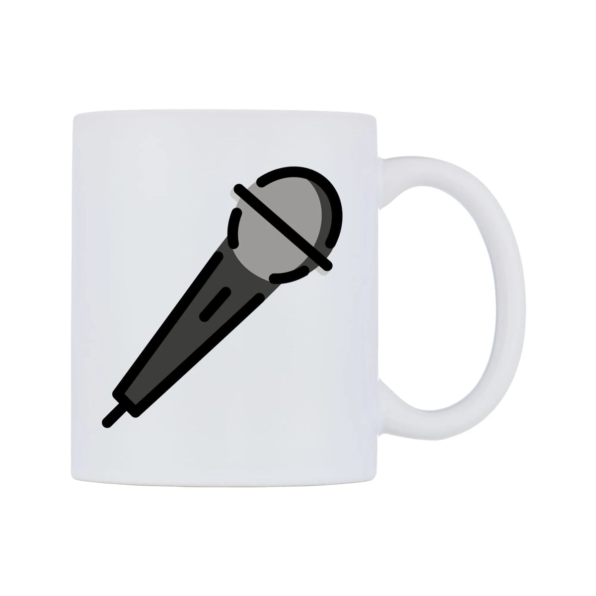 Microphone Emoji Mug — mug, left side, on a white background