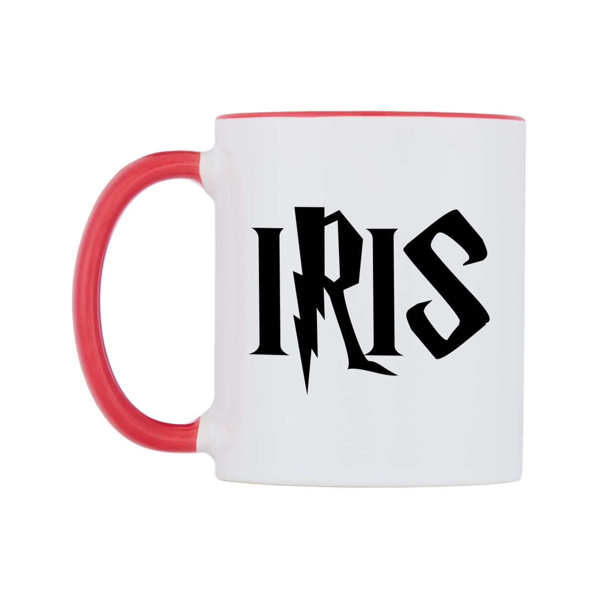 Iris - Wizard Themed Mug — white 11oz gloss mug with a red inside and handle, right side, on a white background