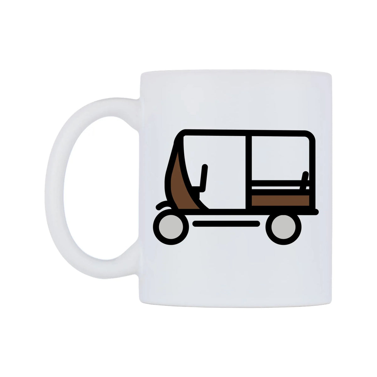 Auto Rickshaw Emoji Mug — mug, right side, on a white background