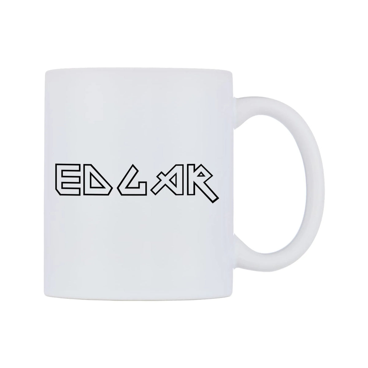 Edgar - Iron Maiden Themed Mug — white 11oz gloss mug, left side, on a white background