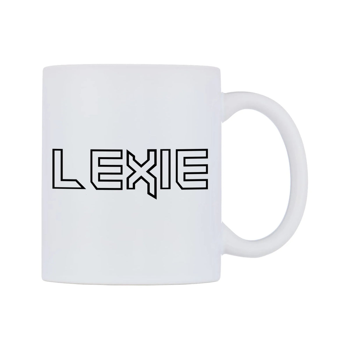 Lexie - Iron Maiden Themed Mug — white 11oz gloss mug, left side, on a white background