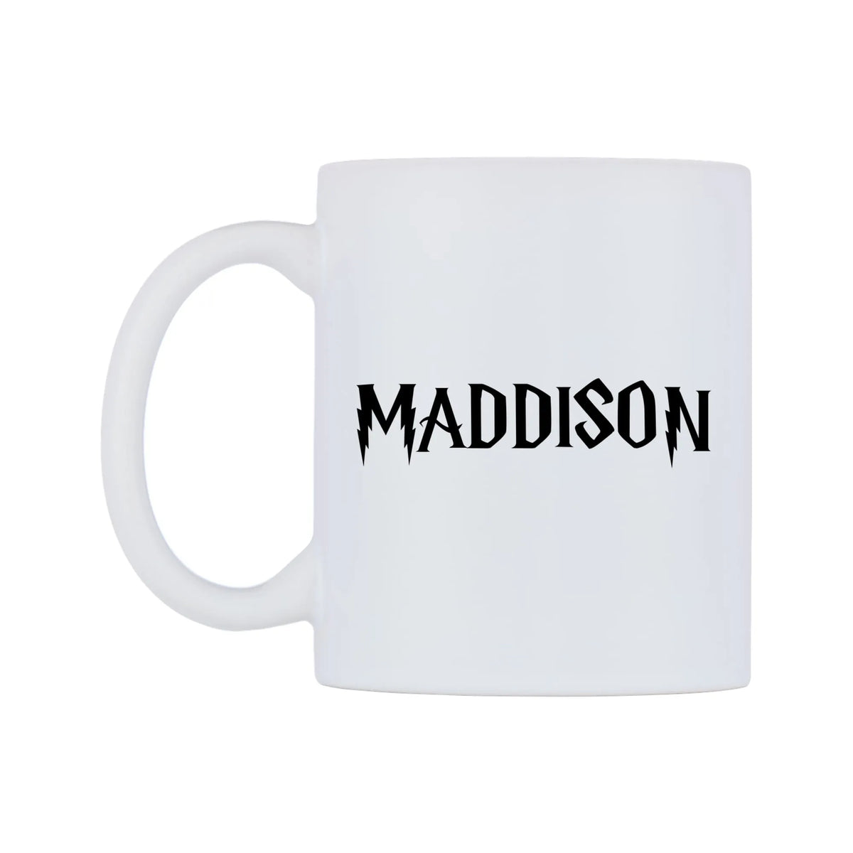 Maddison - Wizard Themed Mug — white 11oz gloss mug, right side, on a white background