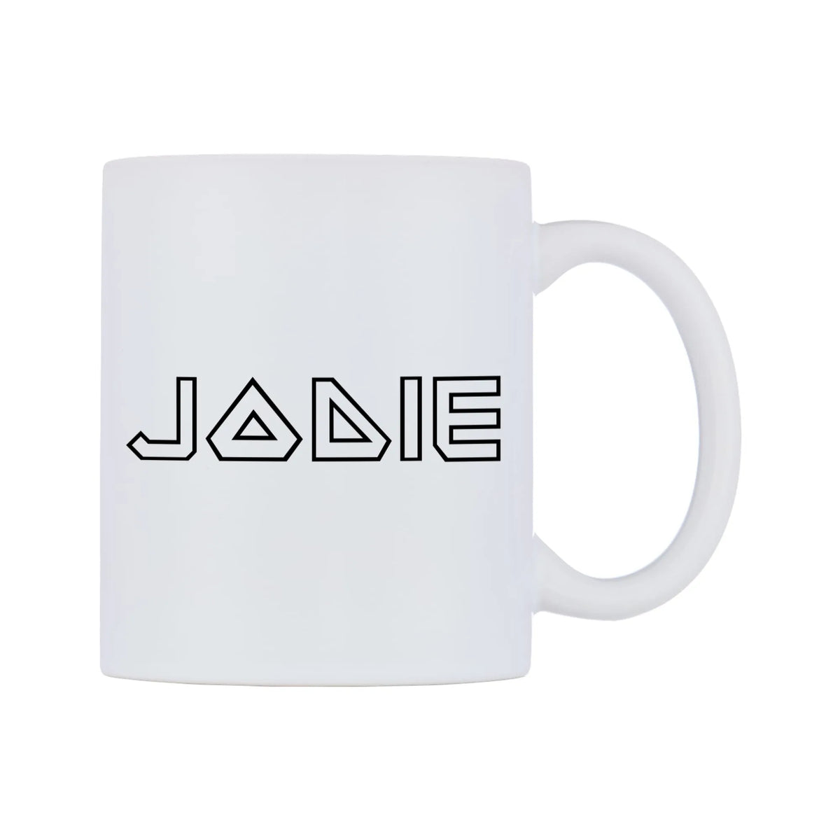 Jodie - Iron Maiden Themed Mug — white 11oz gloss mug, left side, on a white background