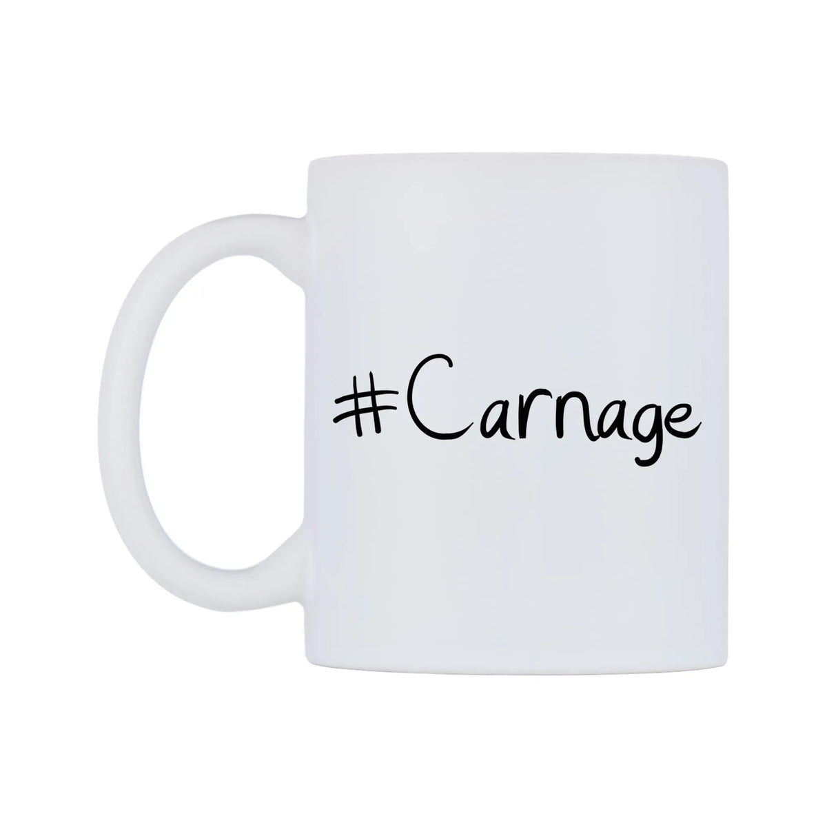 Carnage Mug — mug, right side, on a white background