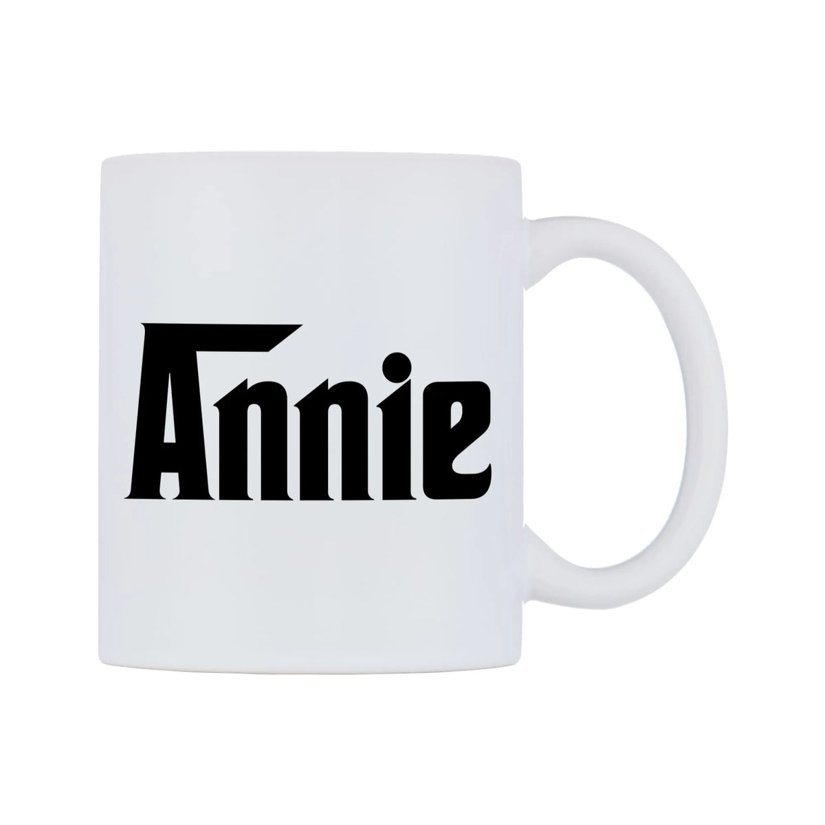Annie - Godfather Themed Mug — white 11oz gloss mug, left side, on a white background