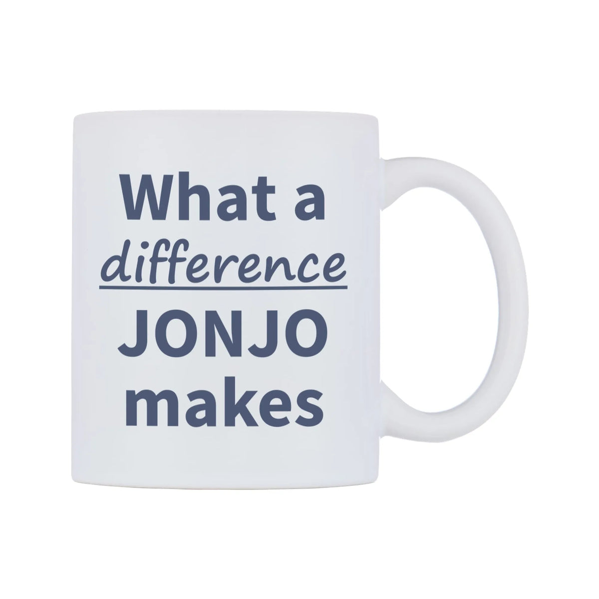 What a difference JONJO makes Mug — mug, left side, on a white background