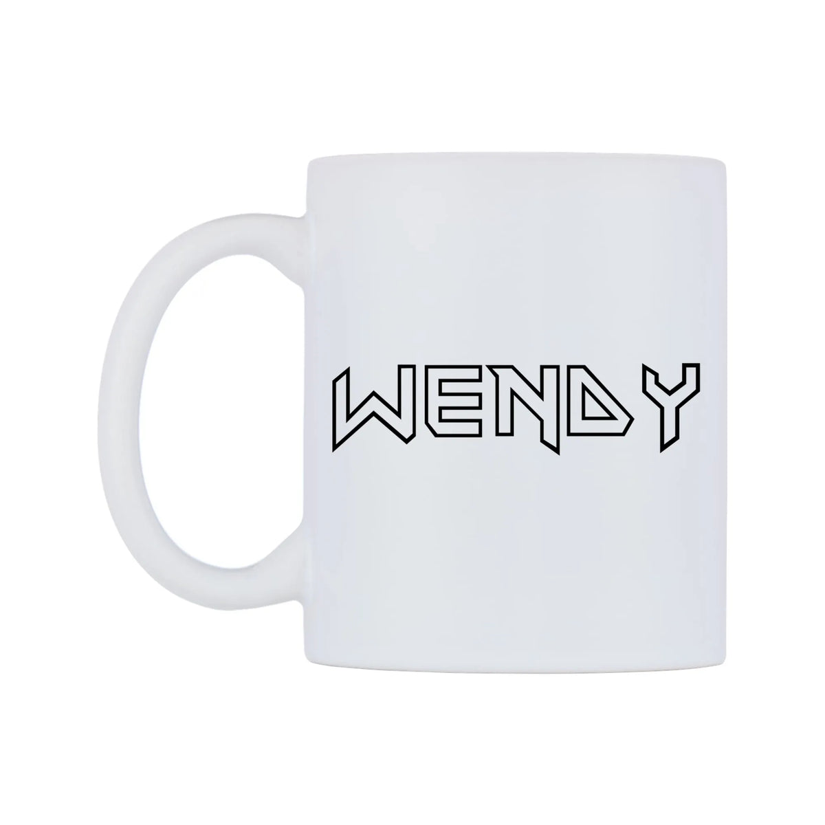 Wendy - Iron Maiden Themed Mug — white 11oz gloss mug, right side, on a white background