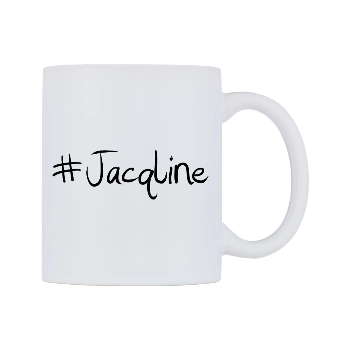 Jacqline Mug — mug, left side, on a white background