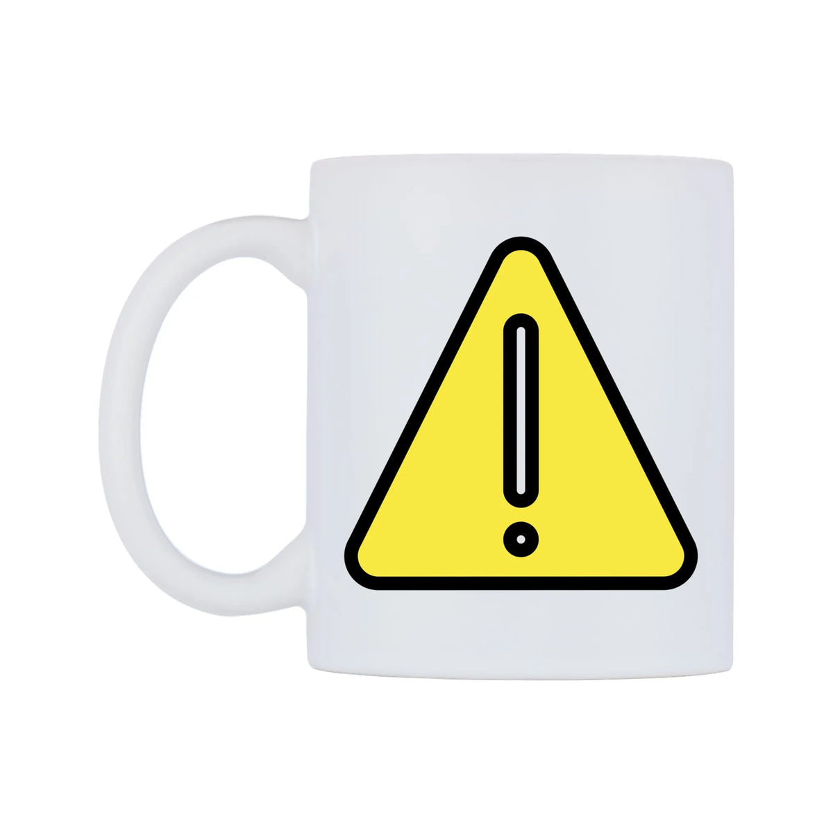 Warning Emoji Mug — mug, right side, on a white background