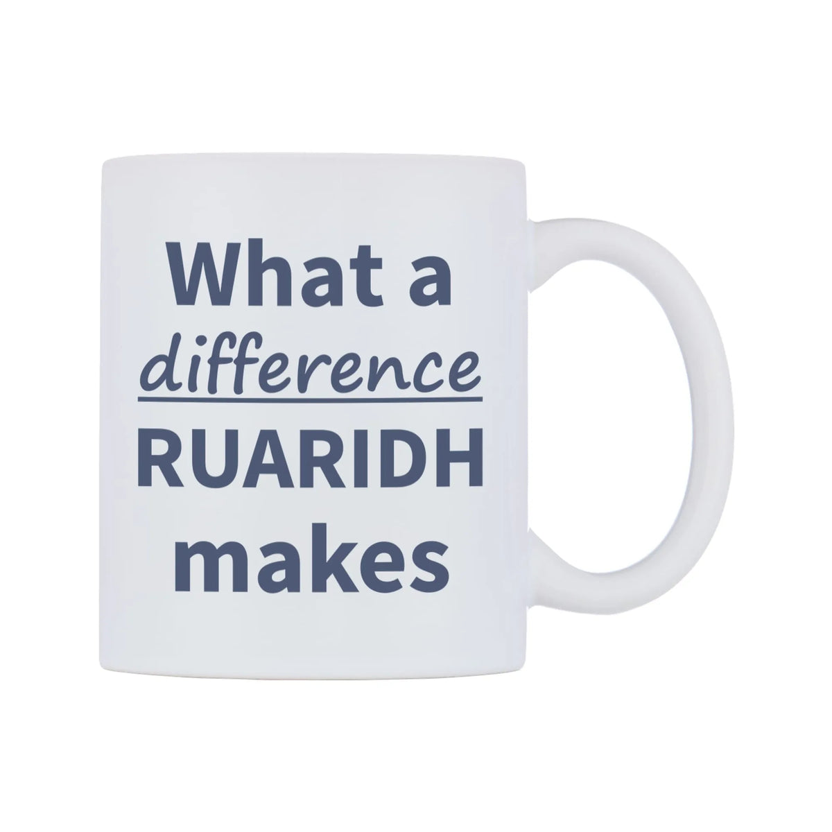 What a difference RUARIDH makes Mug — mug, left side, on a white background