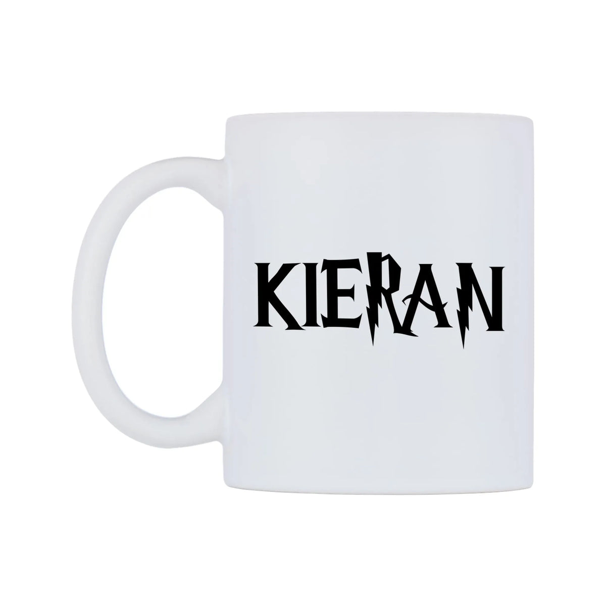 Kieran - Wizard Themed Mug — white 11oz gloss mug, right side, on a white background