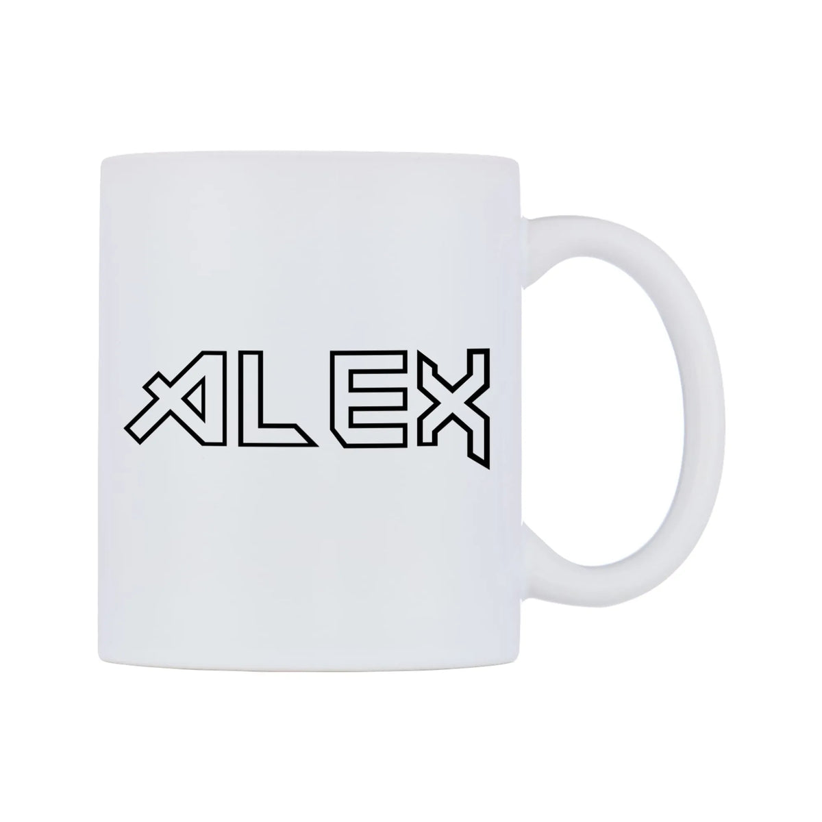 Alex - Iron Maiden Themed Mug — white 11oz gloss mug, left side, on a white background