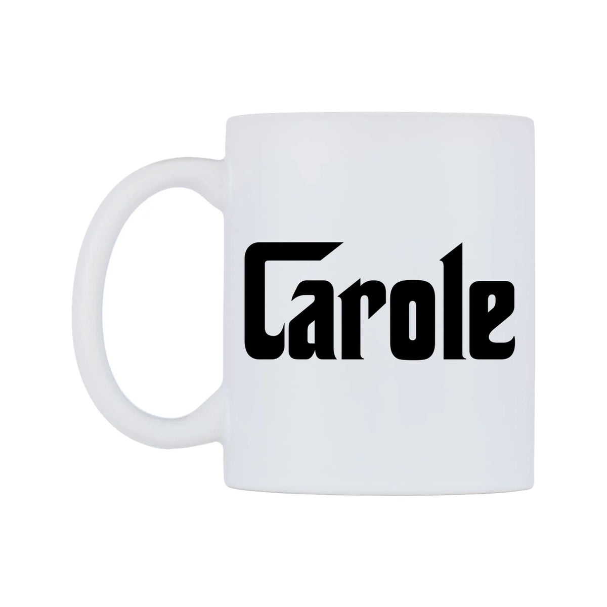 Carole - Godfather Themed Mug — white 11oz gloss mug, right side, on a white background