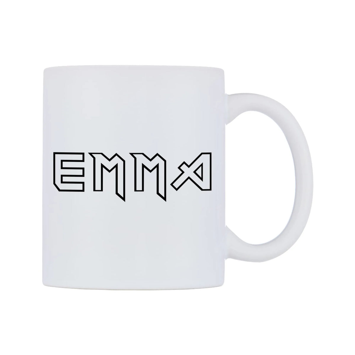 Emma - Iron Maiden Themed Mug — white 11oz gloss mug, left side, on a white background