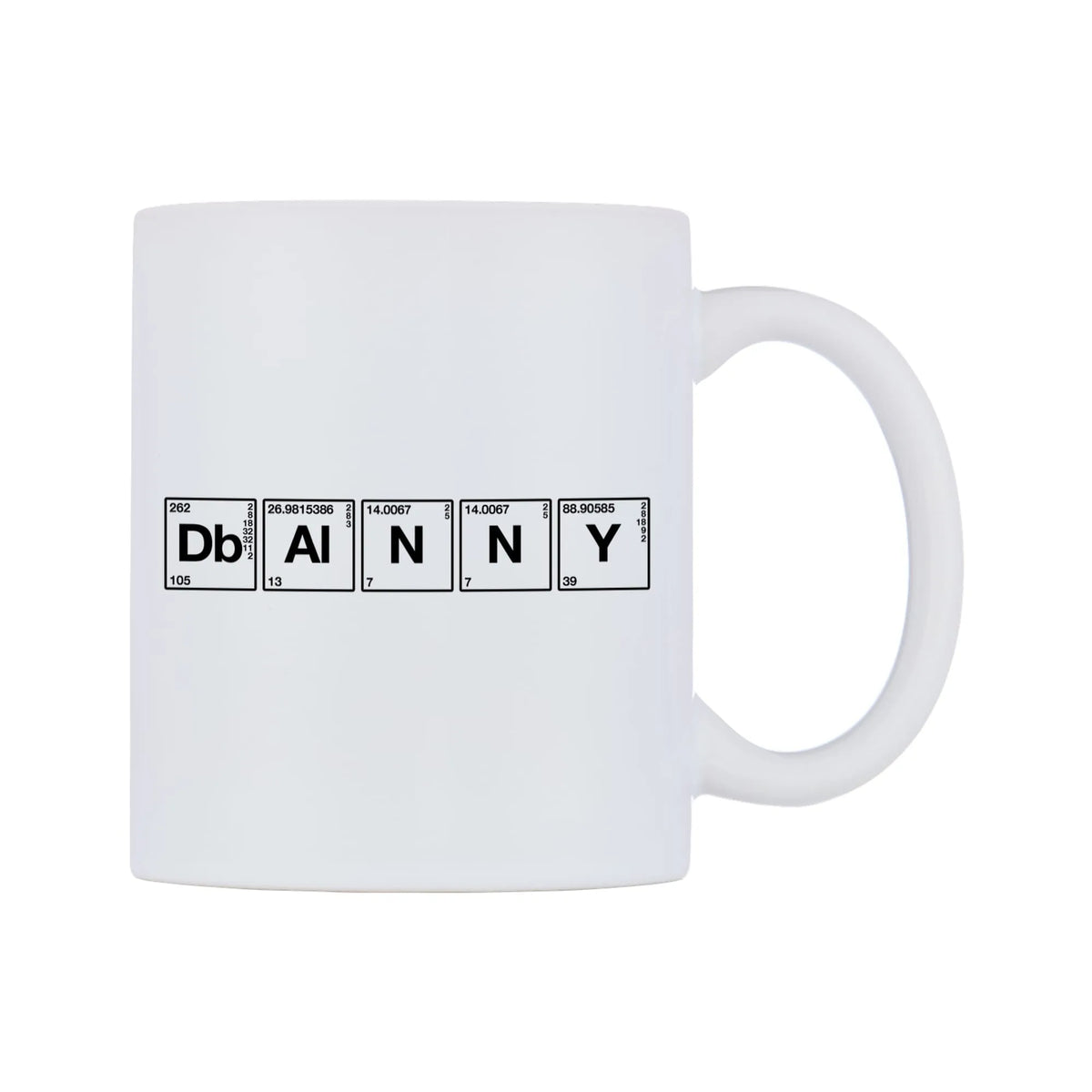 Danny - Chemistry Themed Mug — mug, left side, on a white background