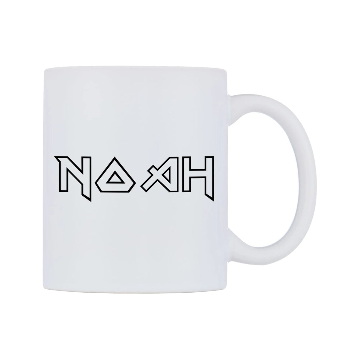 Noah - Iron Maiden Themed Mug — white 11oz gloss mug, left side, on a white background
