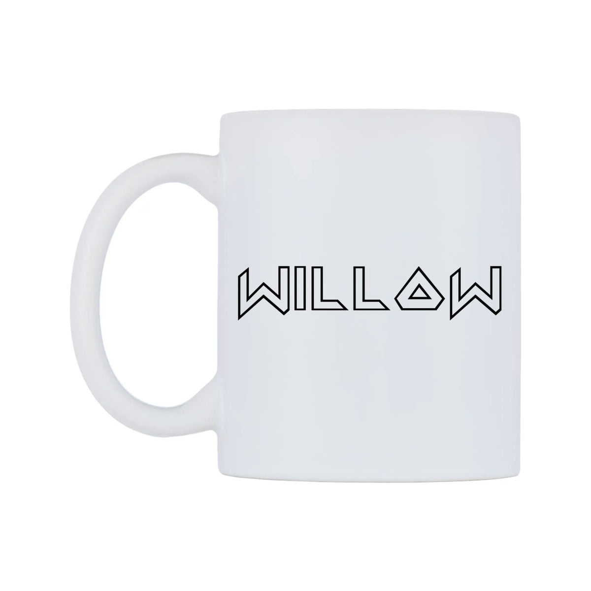 Willow - Iron Maiden Themed Mug — white 11oz gloss mug, right side, on a white background