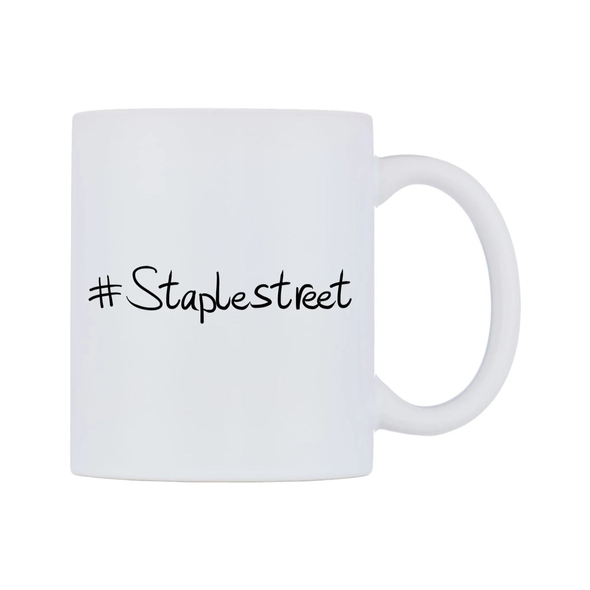 Staplestreet Mug — mug, left side, on a white background