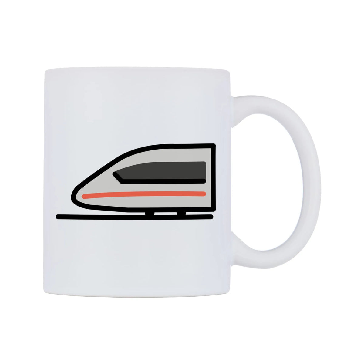 Bullet Train Emoji Mug — mug, left side, on a white background