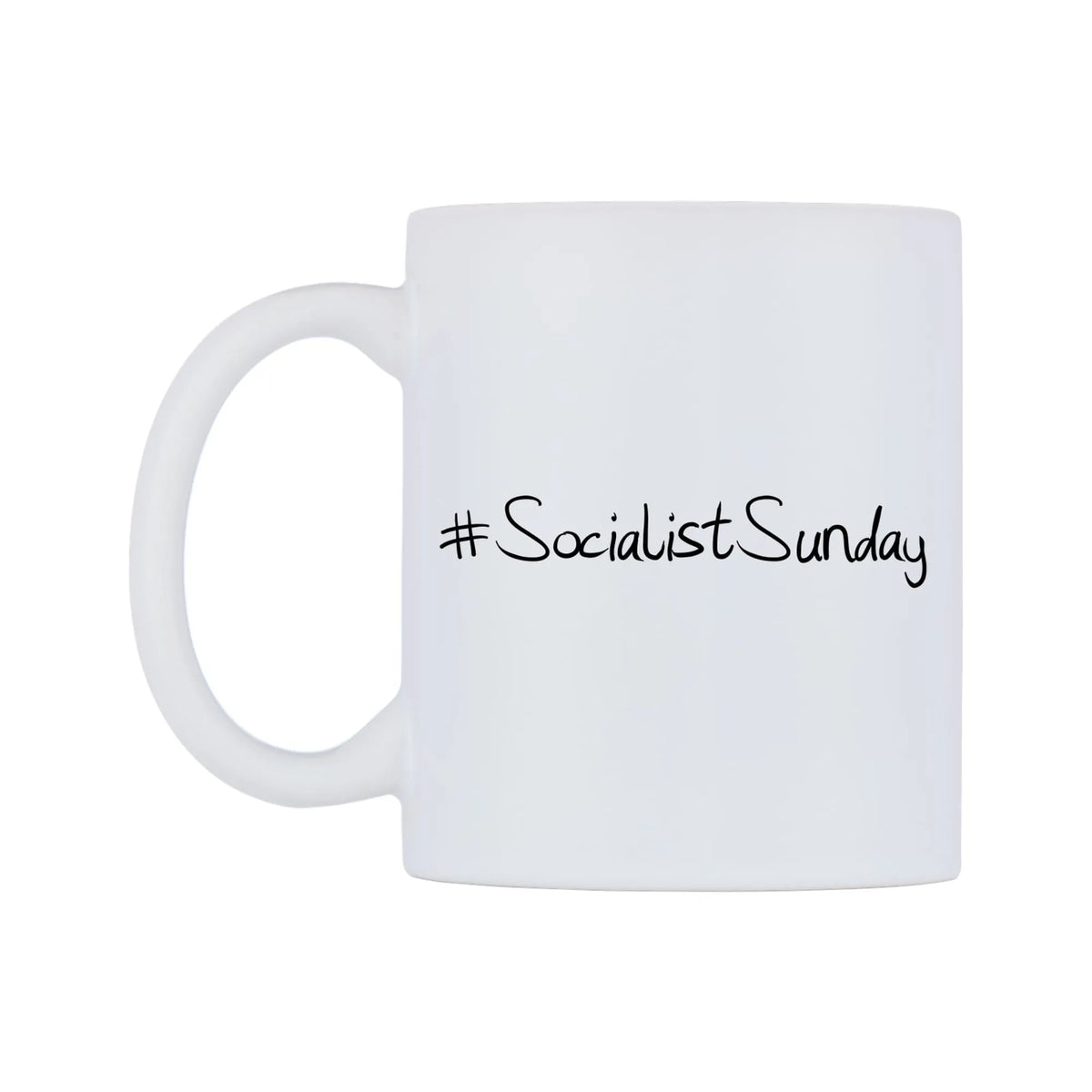 SocialistSunday Mug — mug, right side, on a white background