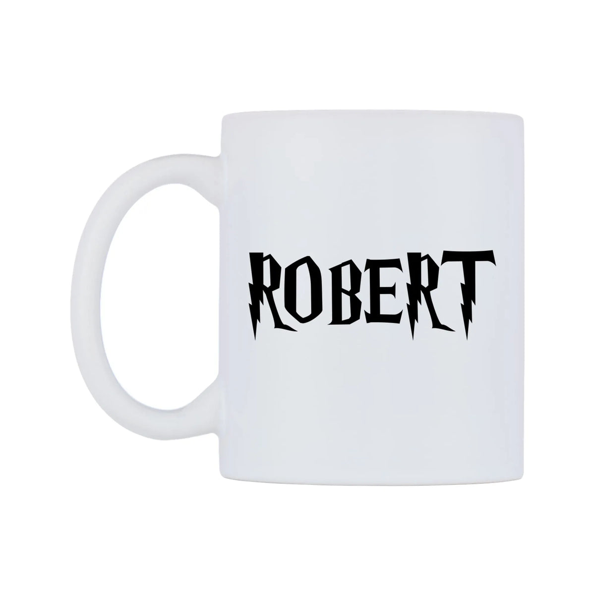Robert - Wizard Themed Mug — white 11oz gloss mug, right side, on a white background