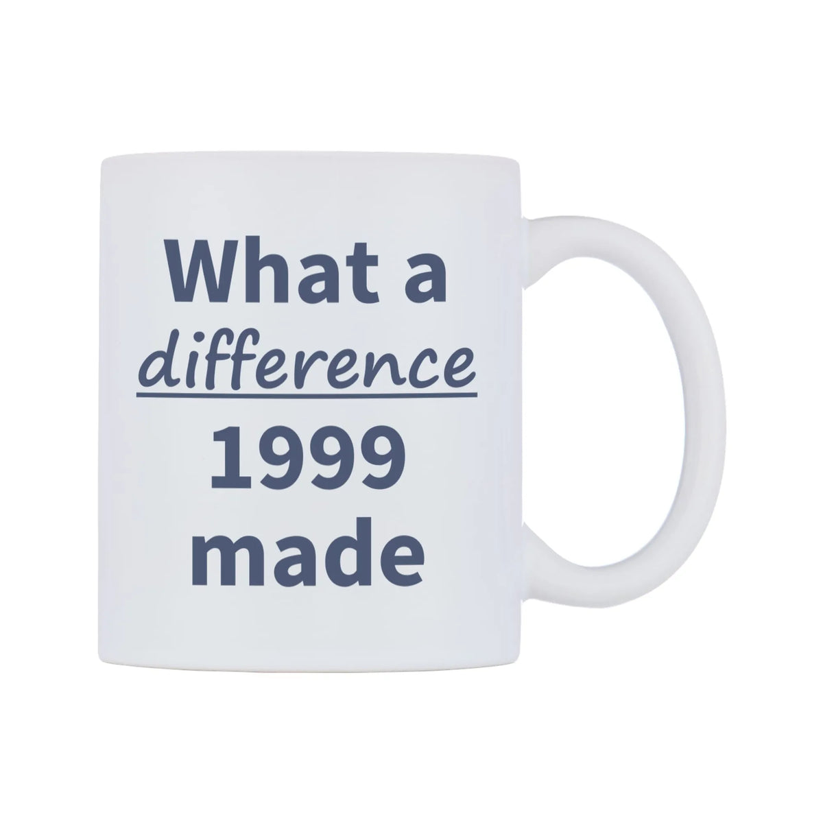 What a difference 1999 made Mug — mug, left side, on a white background