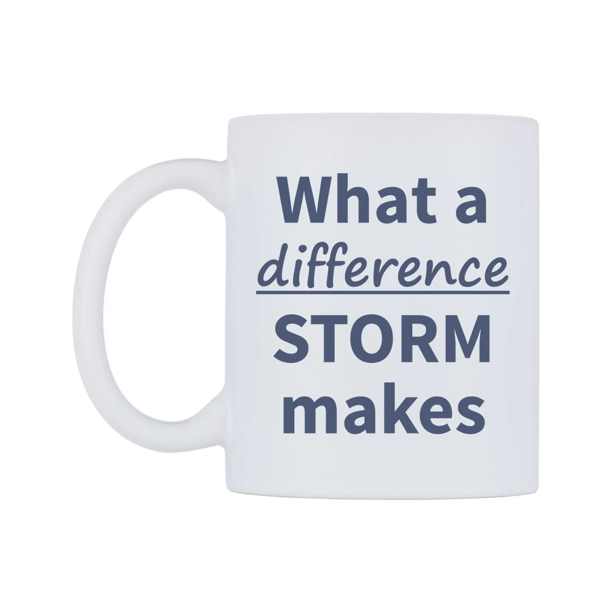 What a difference STORM makes Mug — mug, right side, on a white background