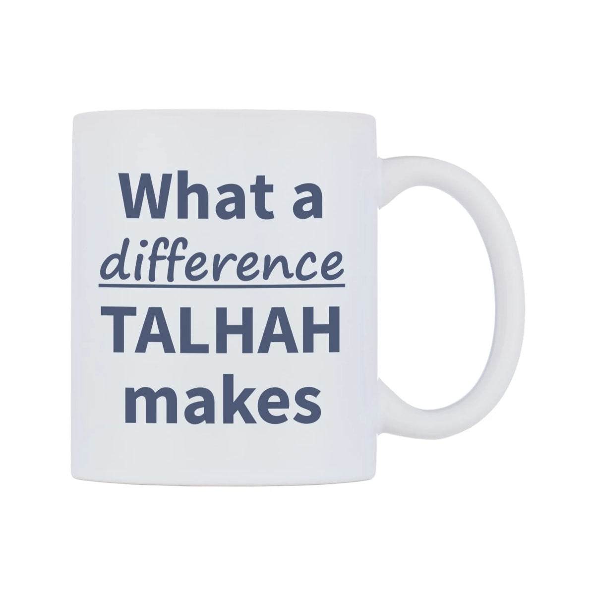 What a difference TALHAH makes Mug — mug, left side, on a white background