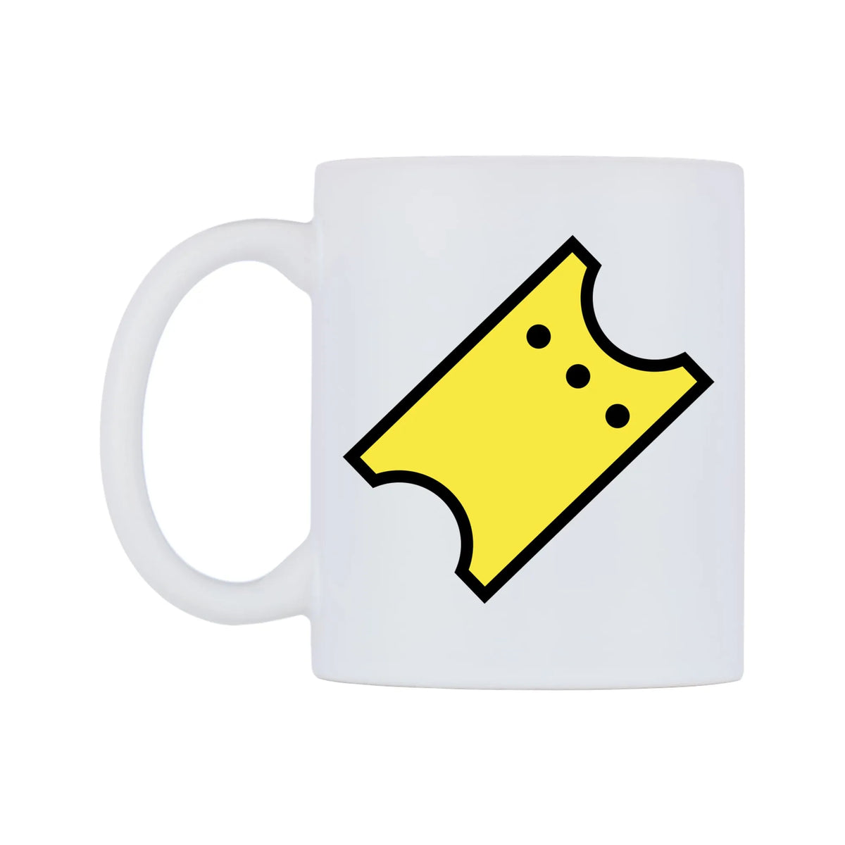 Ticket Emoji Mug — mug, right side, on a white background