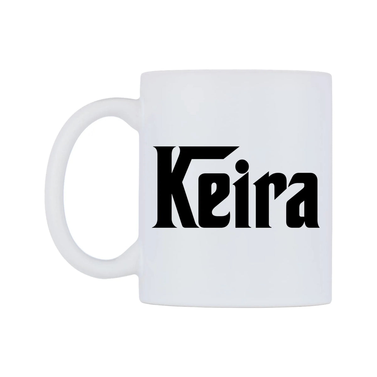 Keira - Godfather Themed Mug — white 11oz gloss mug, right side, on a white background