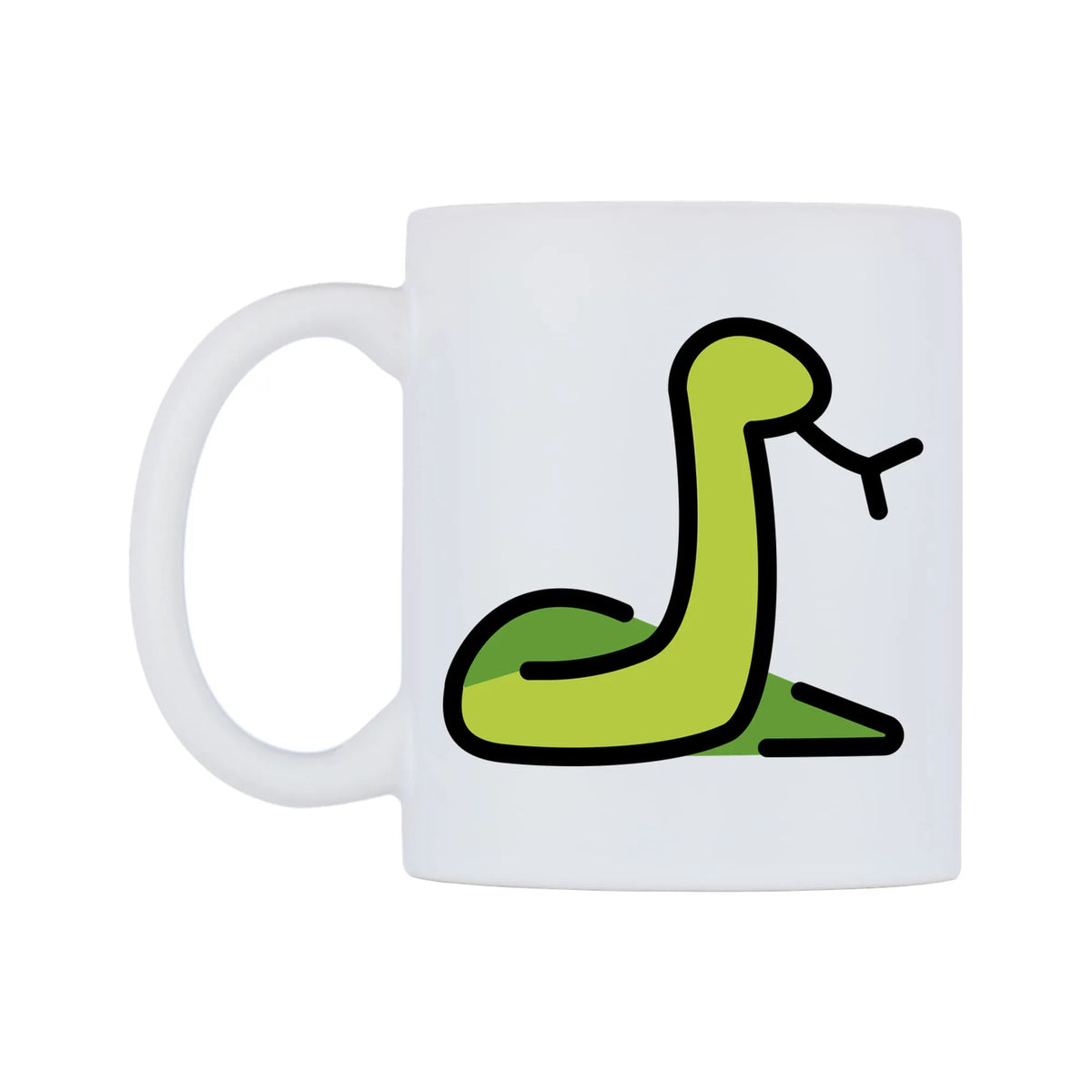 Snake Emoji Mug — mug, right side, on a white background