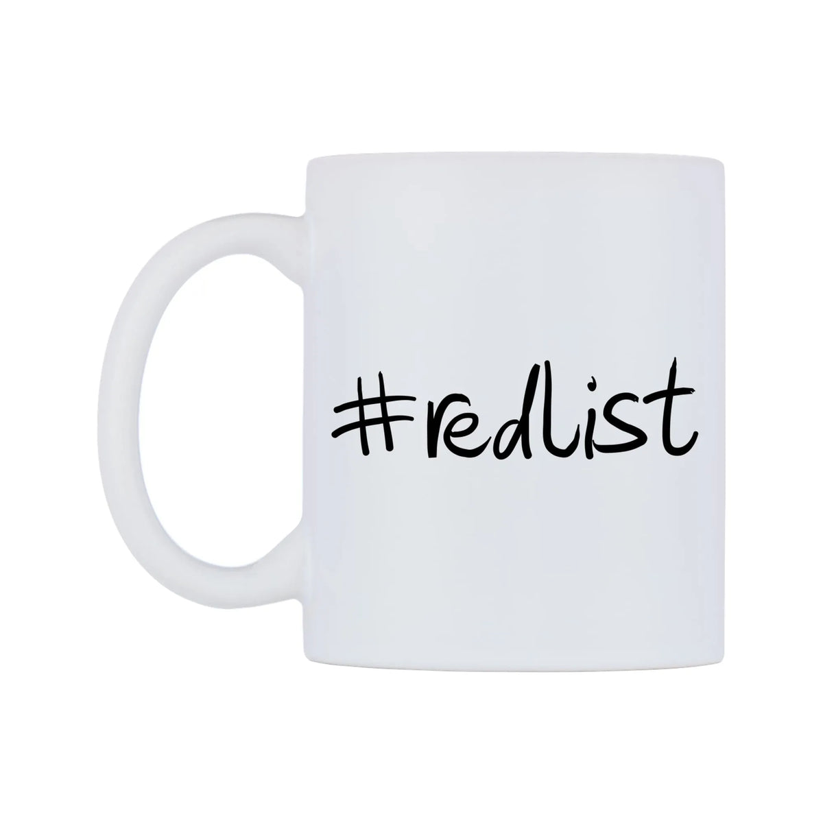 redlist Mug — mug, right side, on a white background