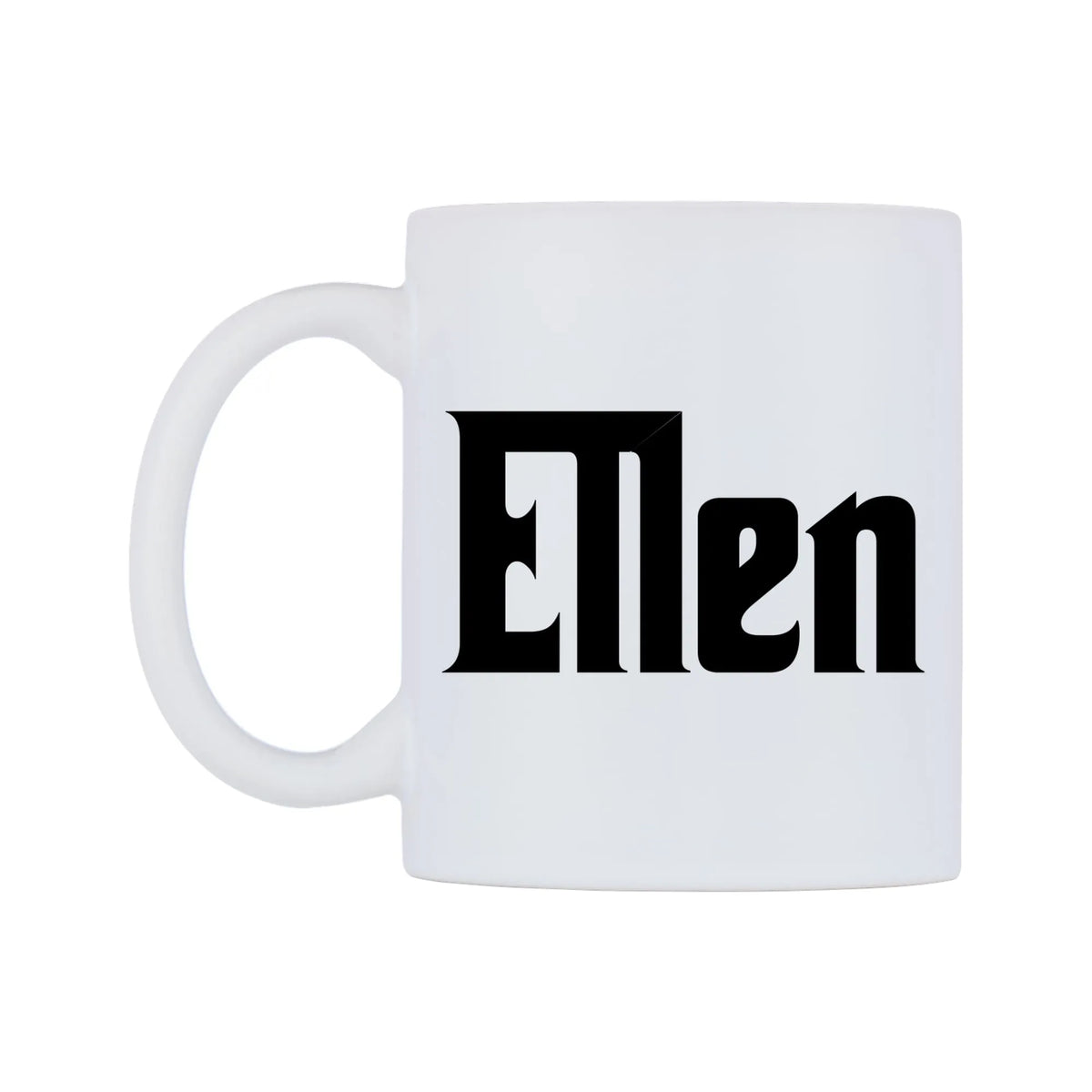 Ellen - Godfather Themed Mug — white 11oz gloss mug, right side, on a white background