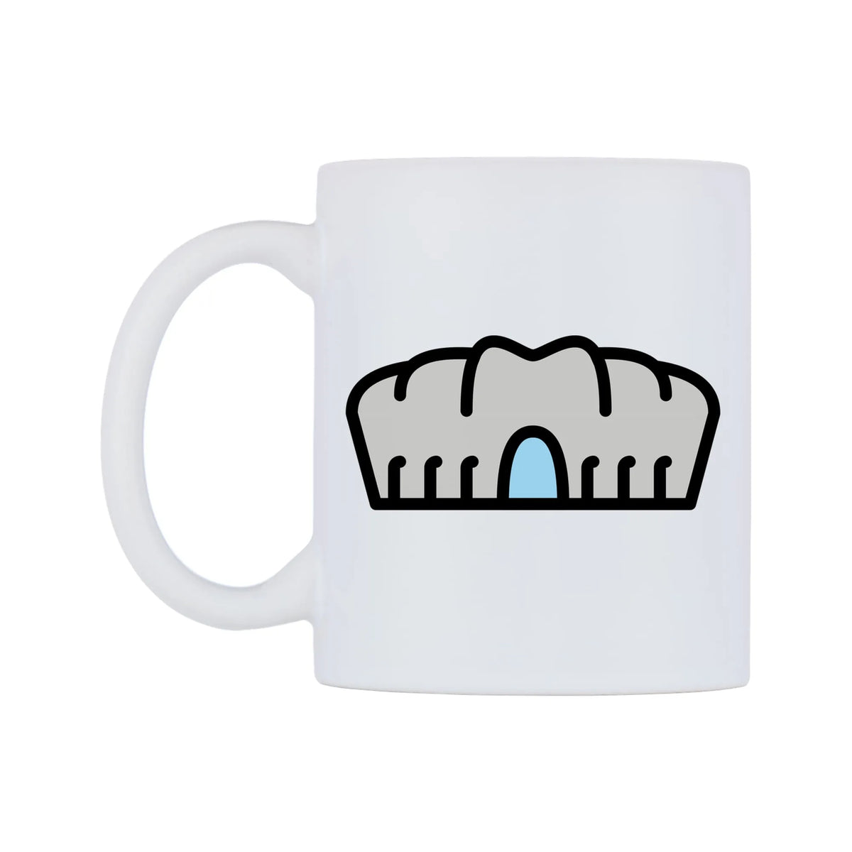 Stadium Emoji Mug — mug, right side, on a white background