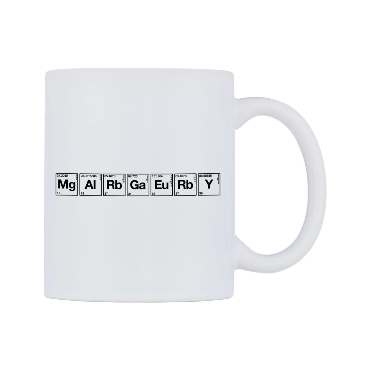 Margery - Chemistry Themed Mug — mug, left side, on a white background
