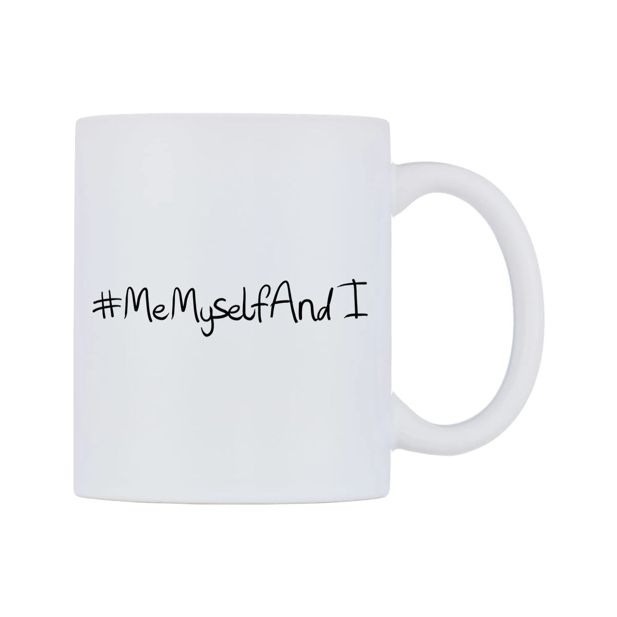 MeMyselfAndI Mug — mug, left side, on a white background