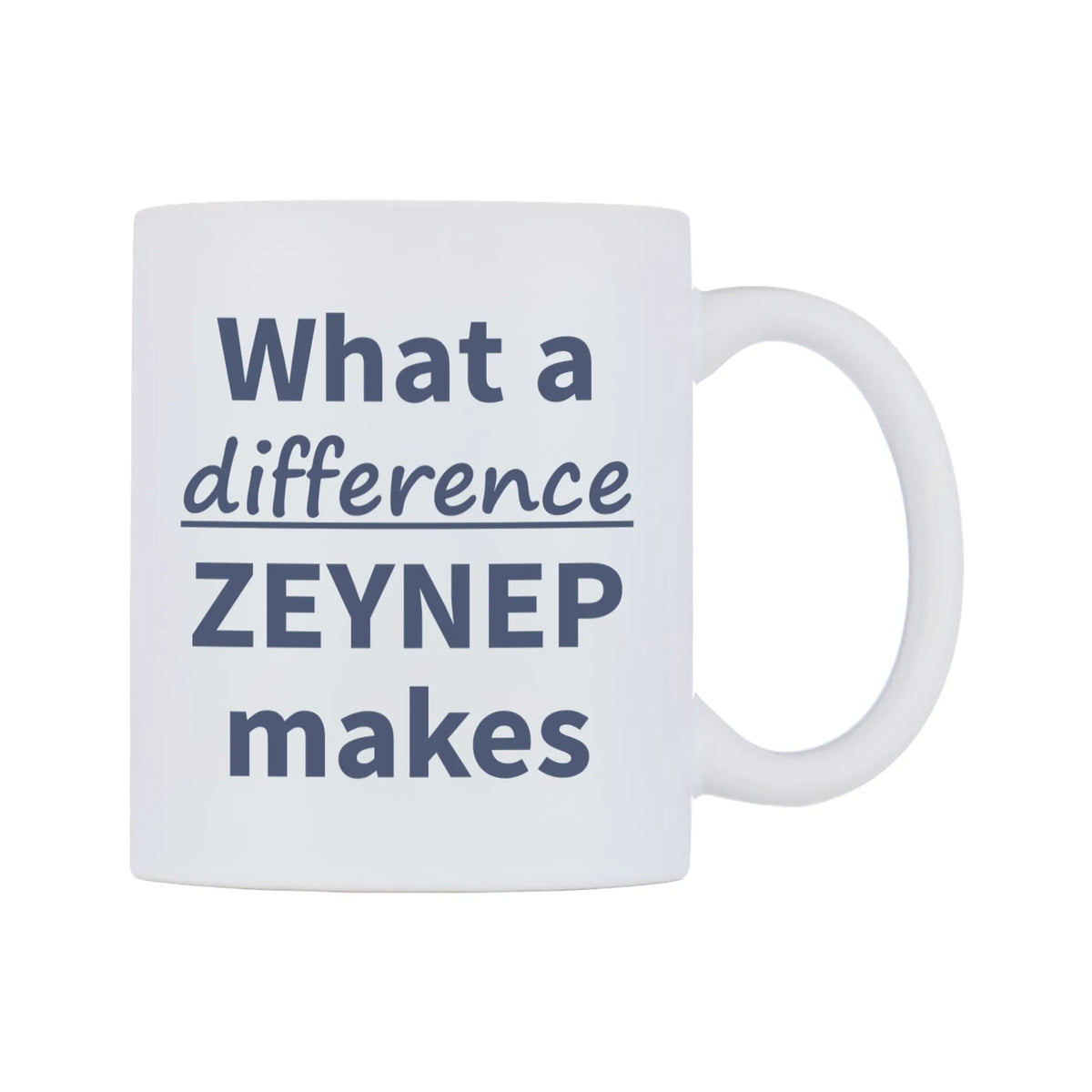 What a difference ZEYNEP makes Mug — mug, left side, on a white background