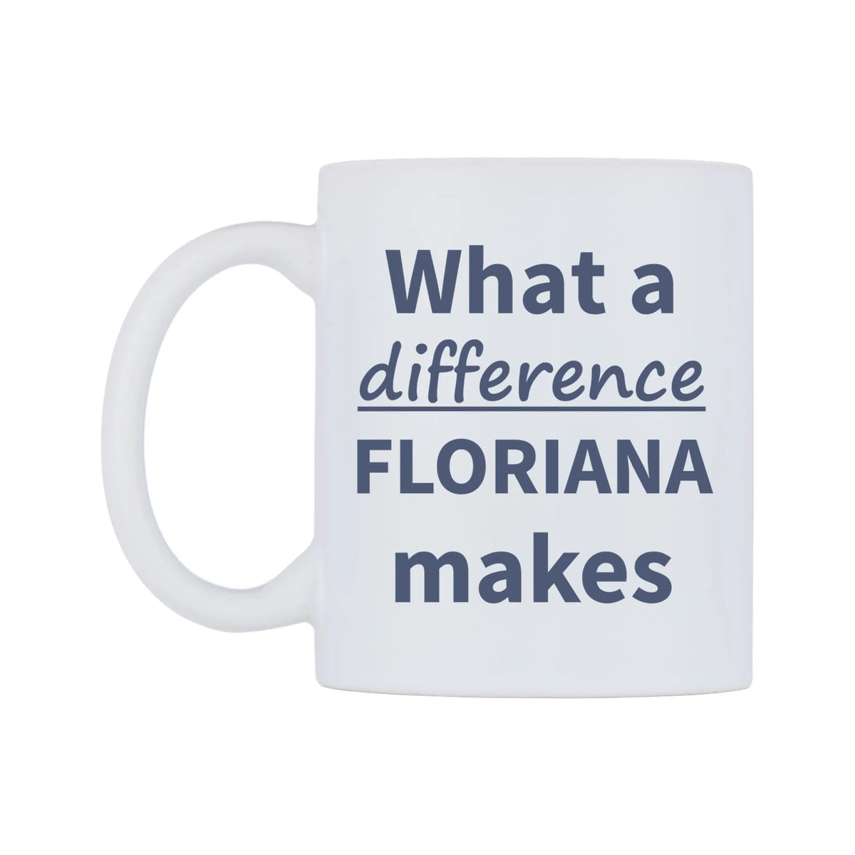 What a difference FLORIANA makes Mug — mug, right side, on a white background
