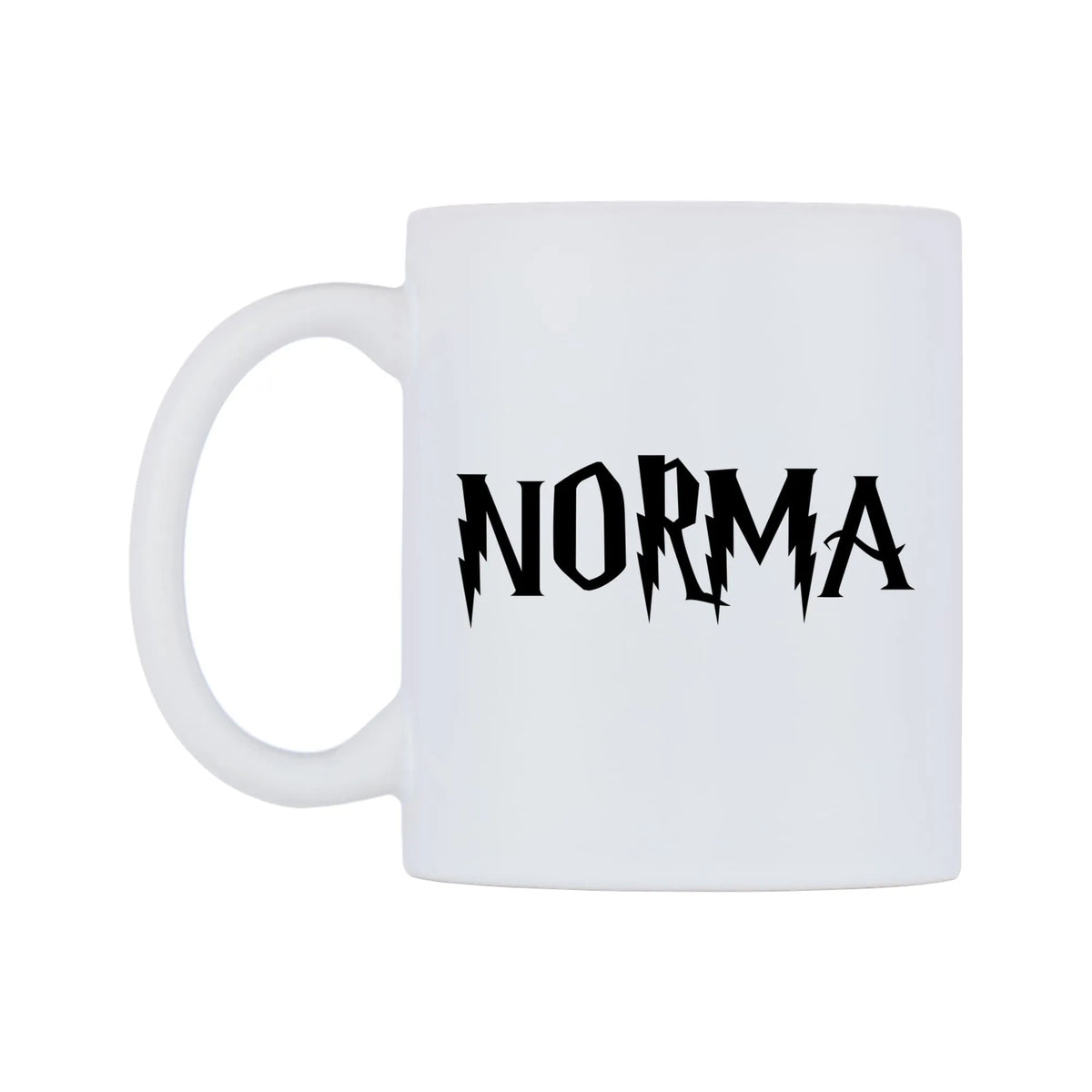 Norma - Wizard Themed Mug — white 11oz gloss mug, right side, on a white background