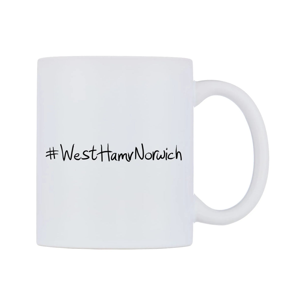 WestHamvNorwich Mug — mug, left side, on a white background