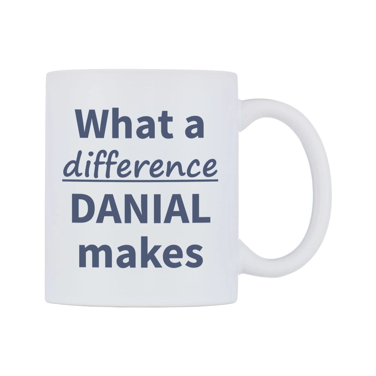 What a difference DANIAL makes Mug — mug, left side, on a white background
