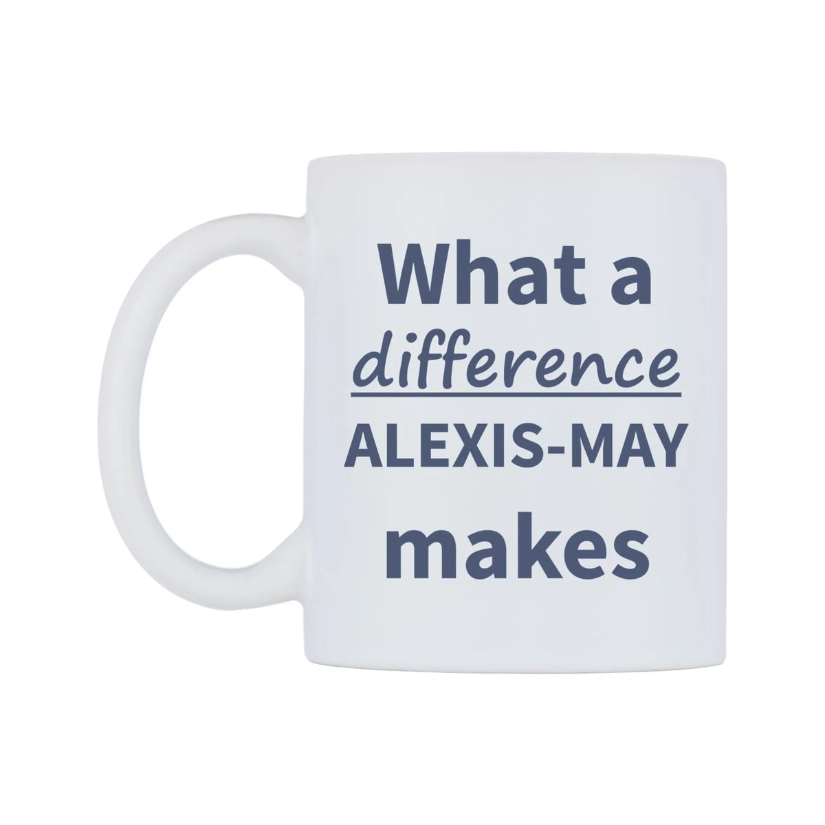What a difference ALEXIS-MAY makes Mug — mug, right side, on a white background