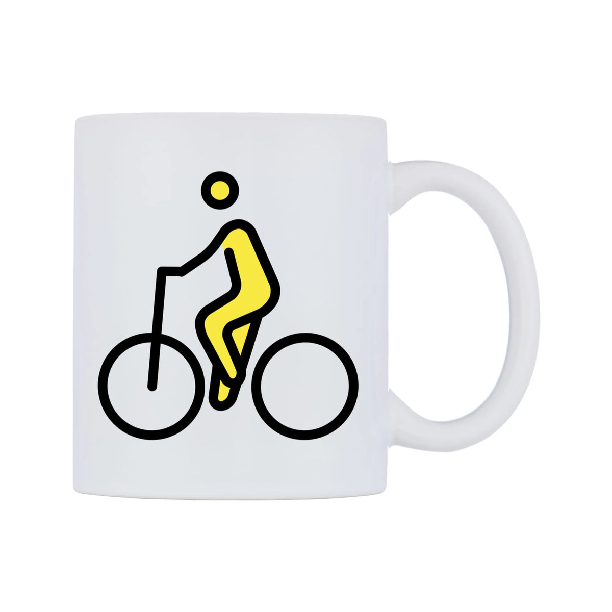 Person Biking Emoji Mug — mug, left side, on a white background