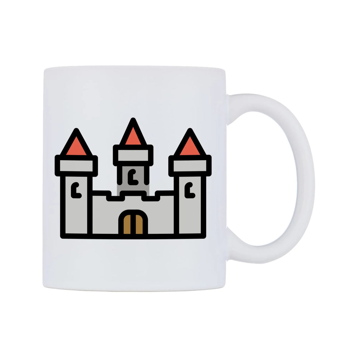 Castle Emoji Mug — mug, left side, on a white background